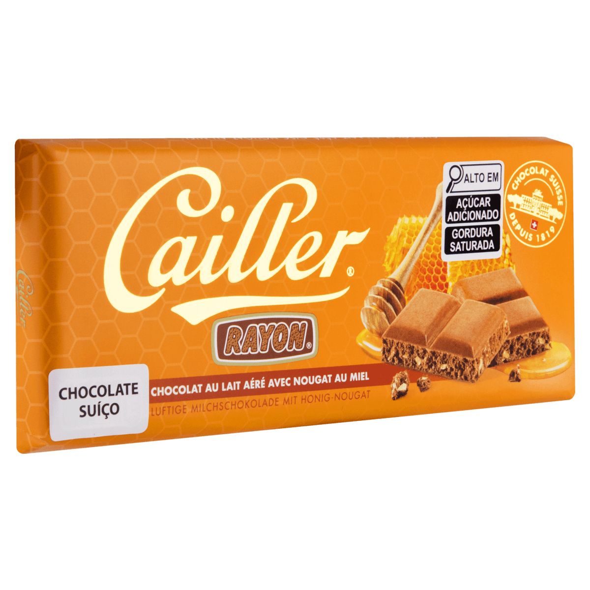 Chocolate Suiço ao Leite Rayon Aerado com Nougat de Mel Cailler 100g