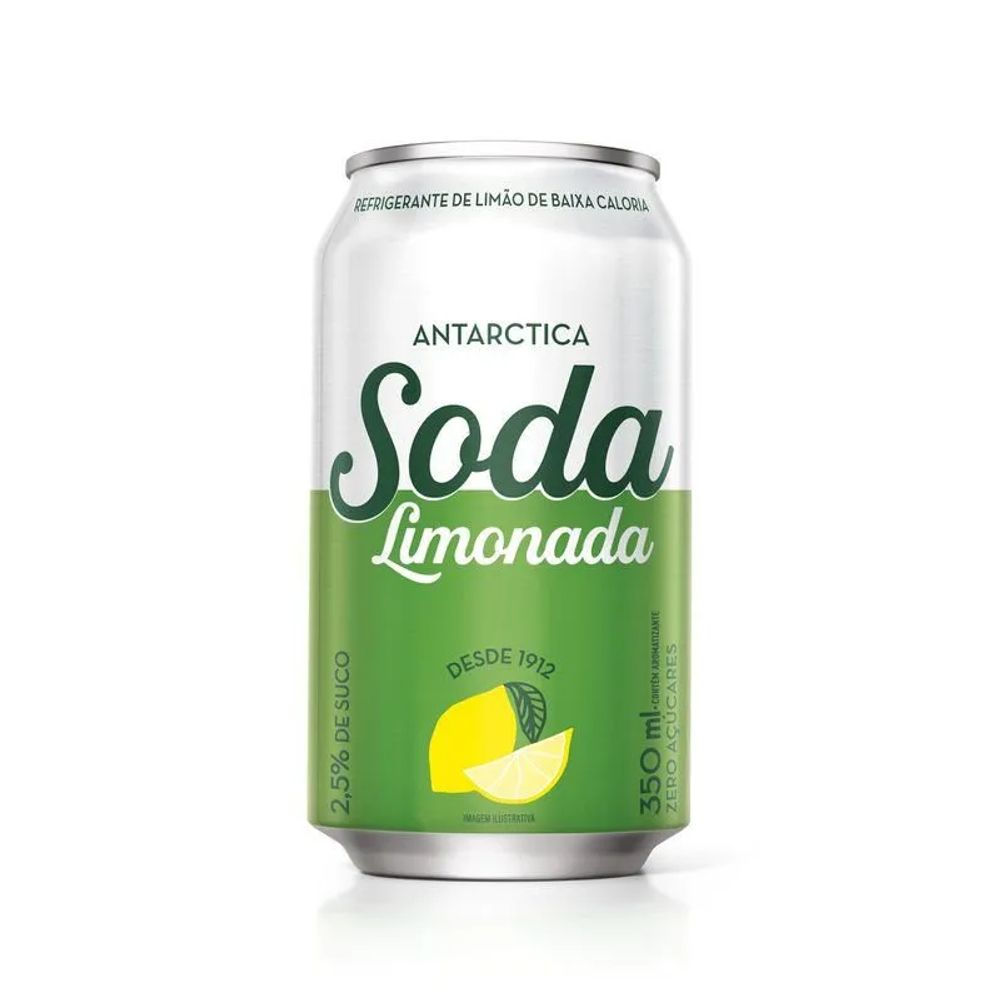 Refrigerante Sem Açúcar Soda Limonada Antárctica Lata 350ml