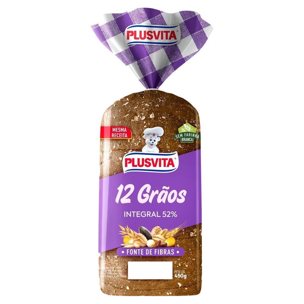 Pão de Forma Integral 12 Grãos Pullman 450g