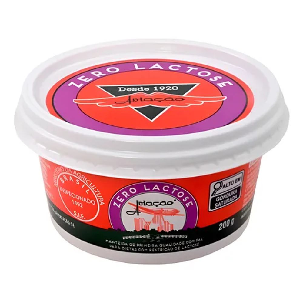 Manteiga Zero Lactose com Sal Aviação 200g