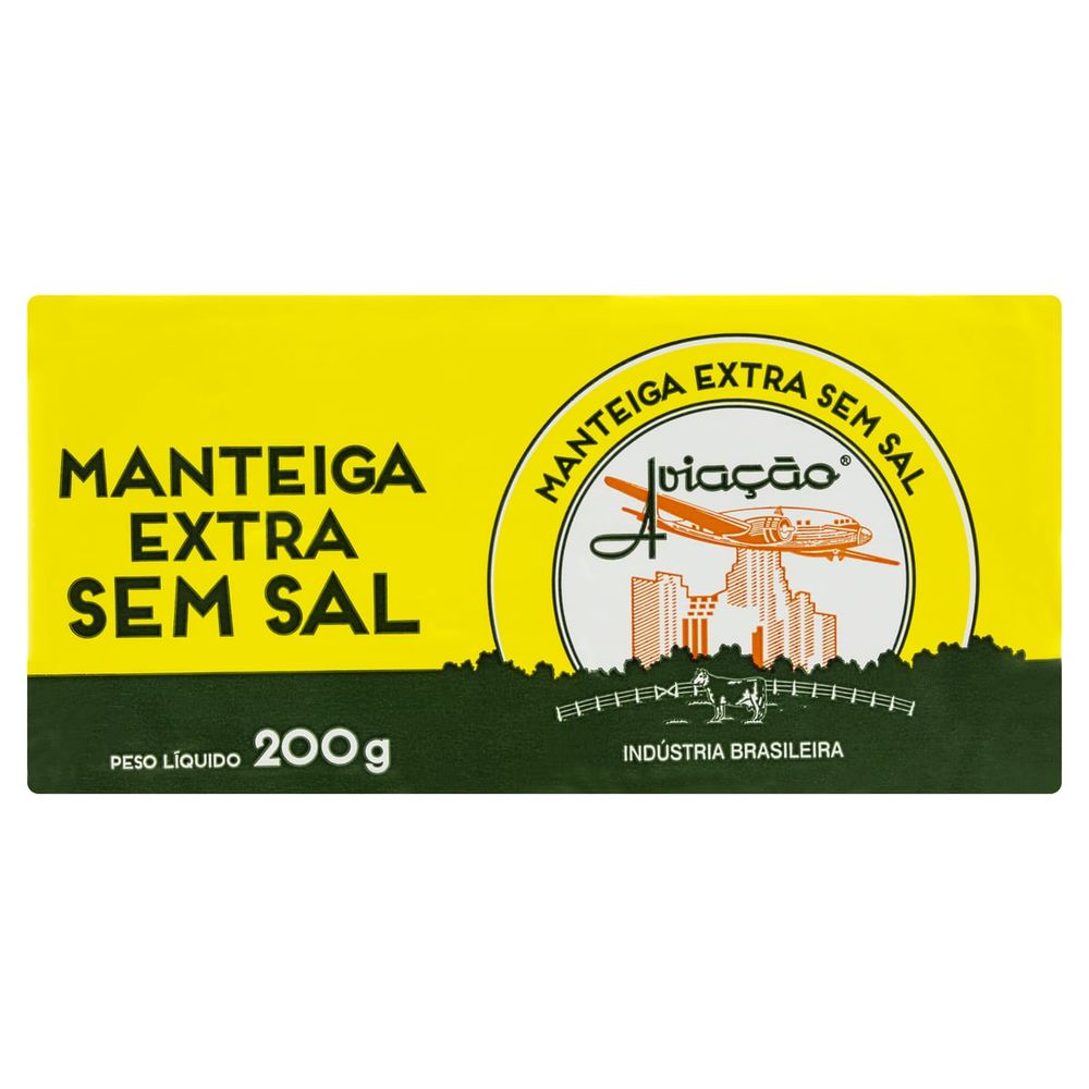 Manteiga Tablete sem Sal Aviação 200g