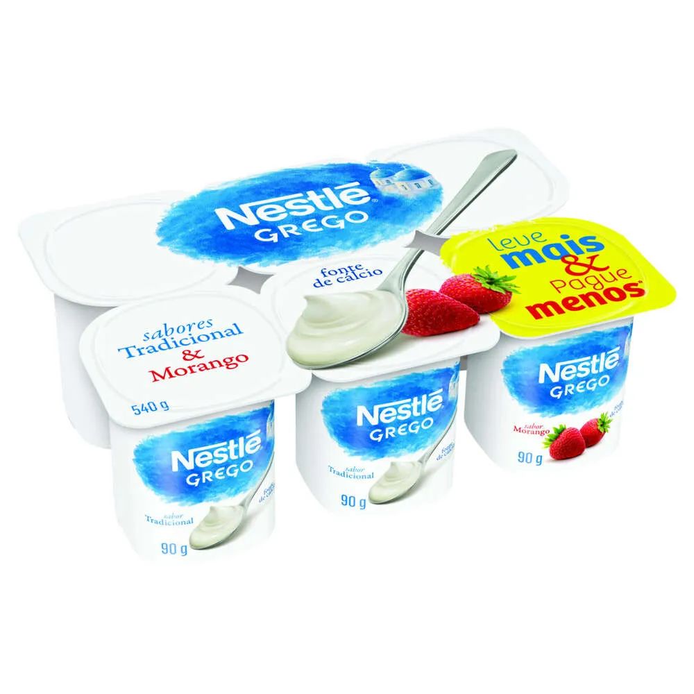 Iogurte Tradicional e Morango Grego Nestlé 540g