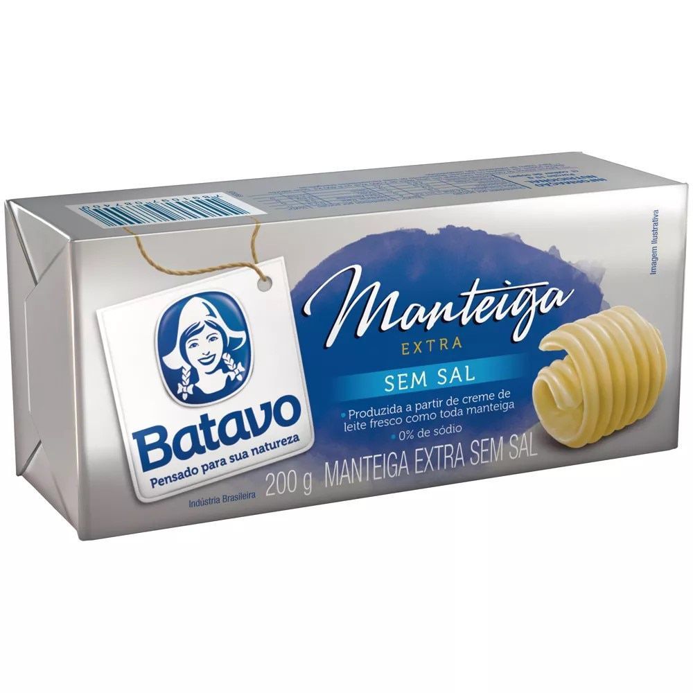 Manteiga sem Sal Batavo 200g