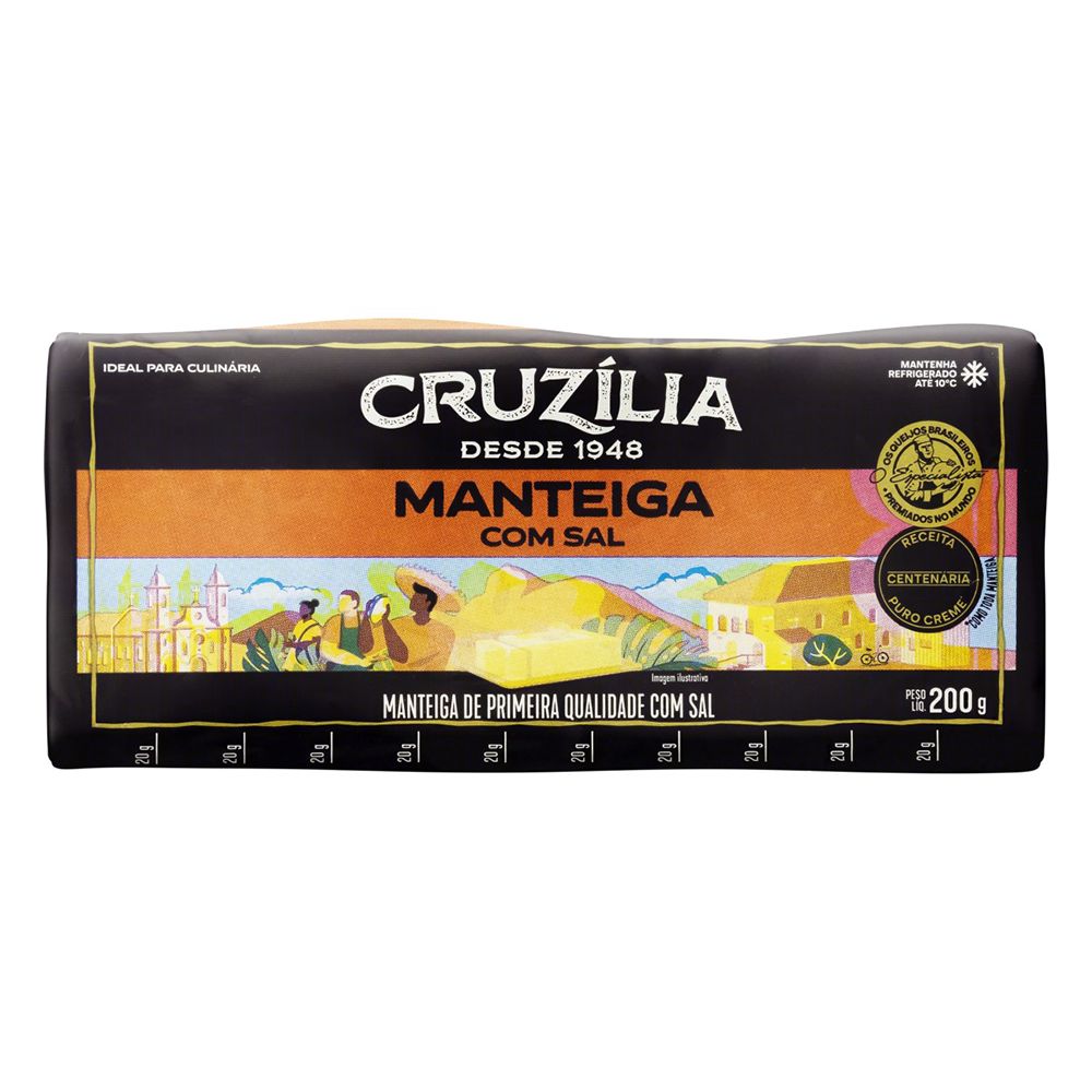 Manteiga com Sal Tablete Cruzília 200g