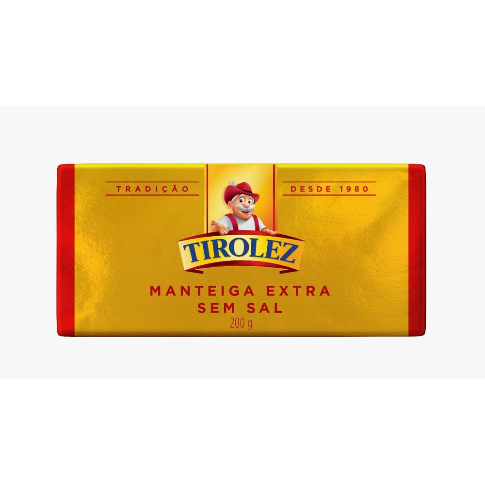 Manteiga Tablete sem Sal Tirolez 200g