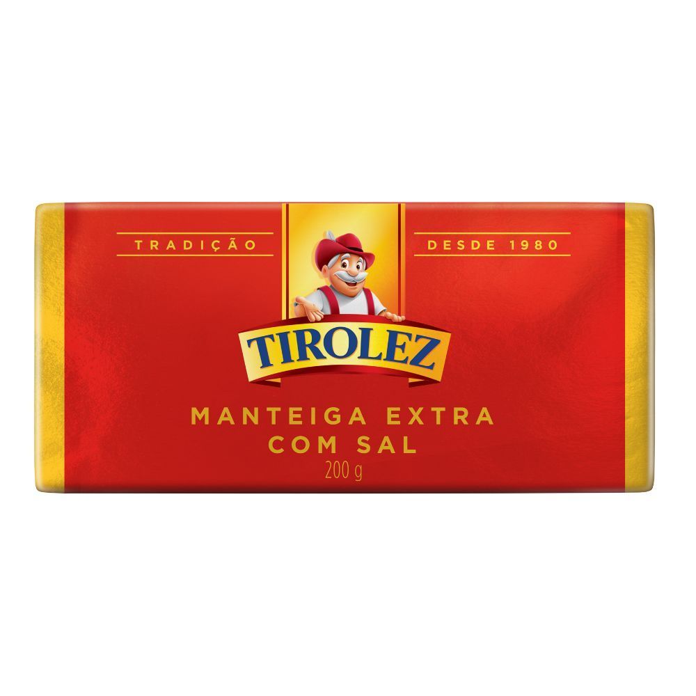 Manteiga Tablete com Sal Tirolez 200g