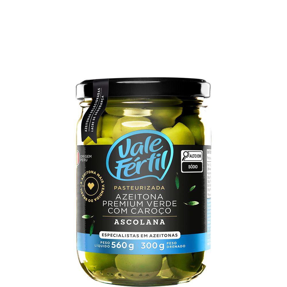 Azeitona Verde Premium Ascolana Vale Fértil 300g