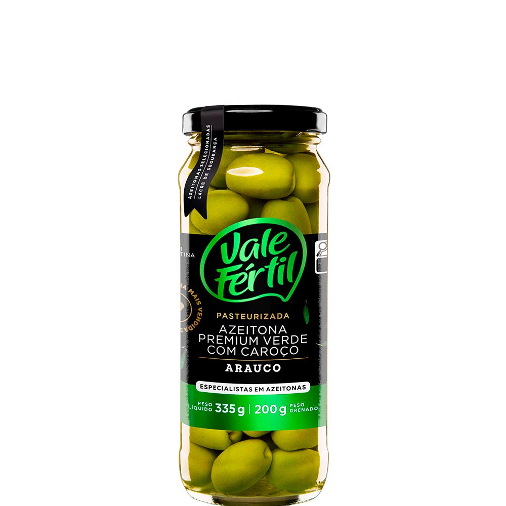 Azeitona Verde Arauco Premium da Vale Fértil 200g