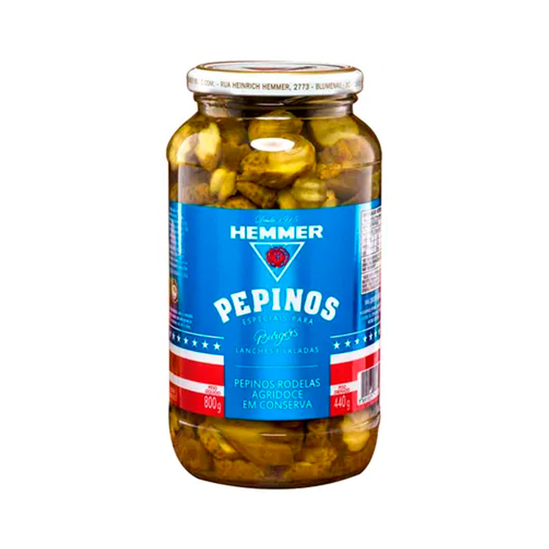 Pepino em Rodela Agridoce Hemmer 440g