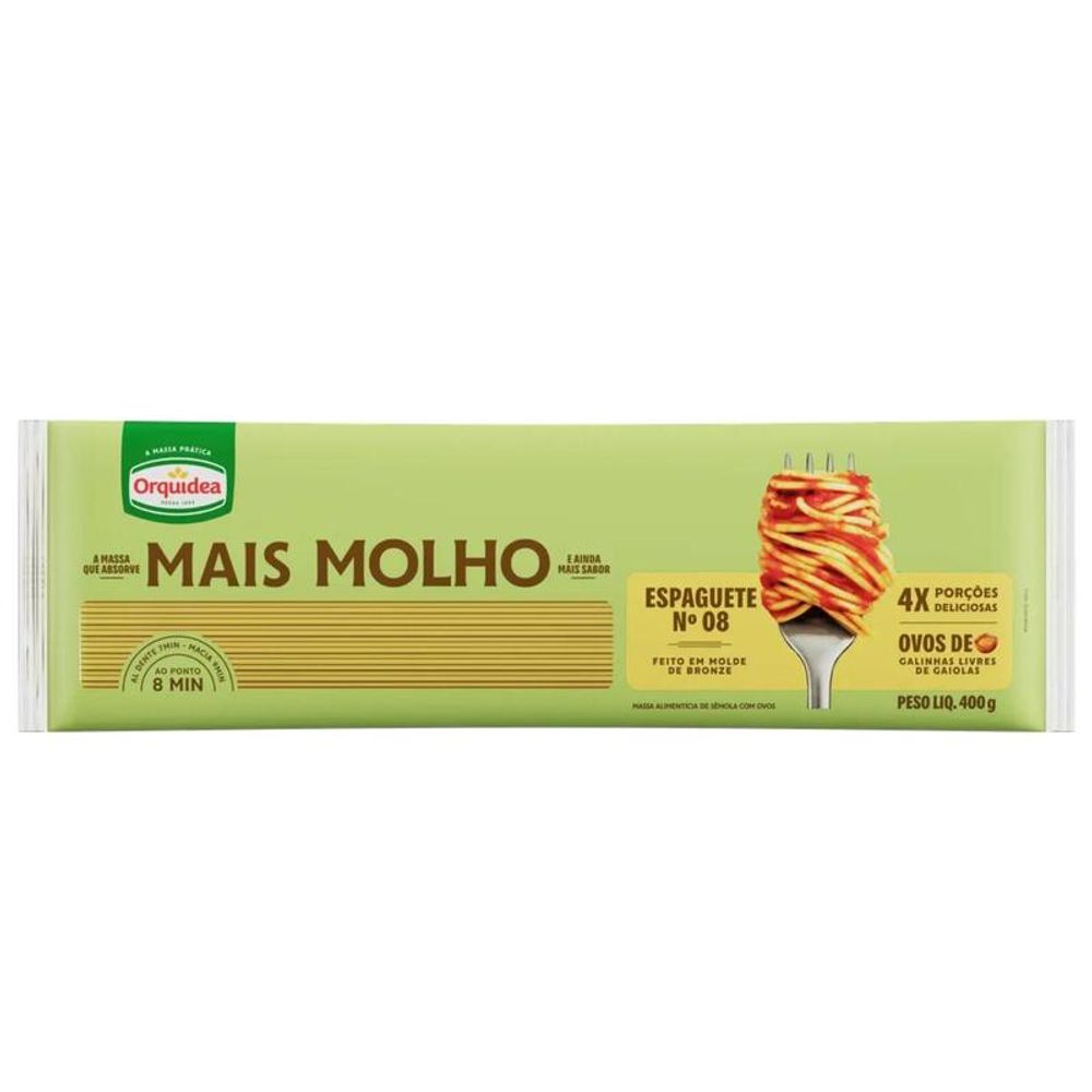 Macarrão Espaguete nº8 com Ovo Orquidea 400g