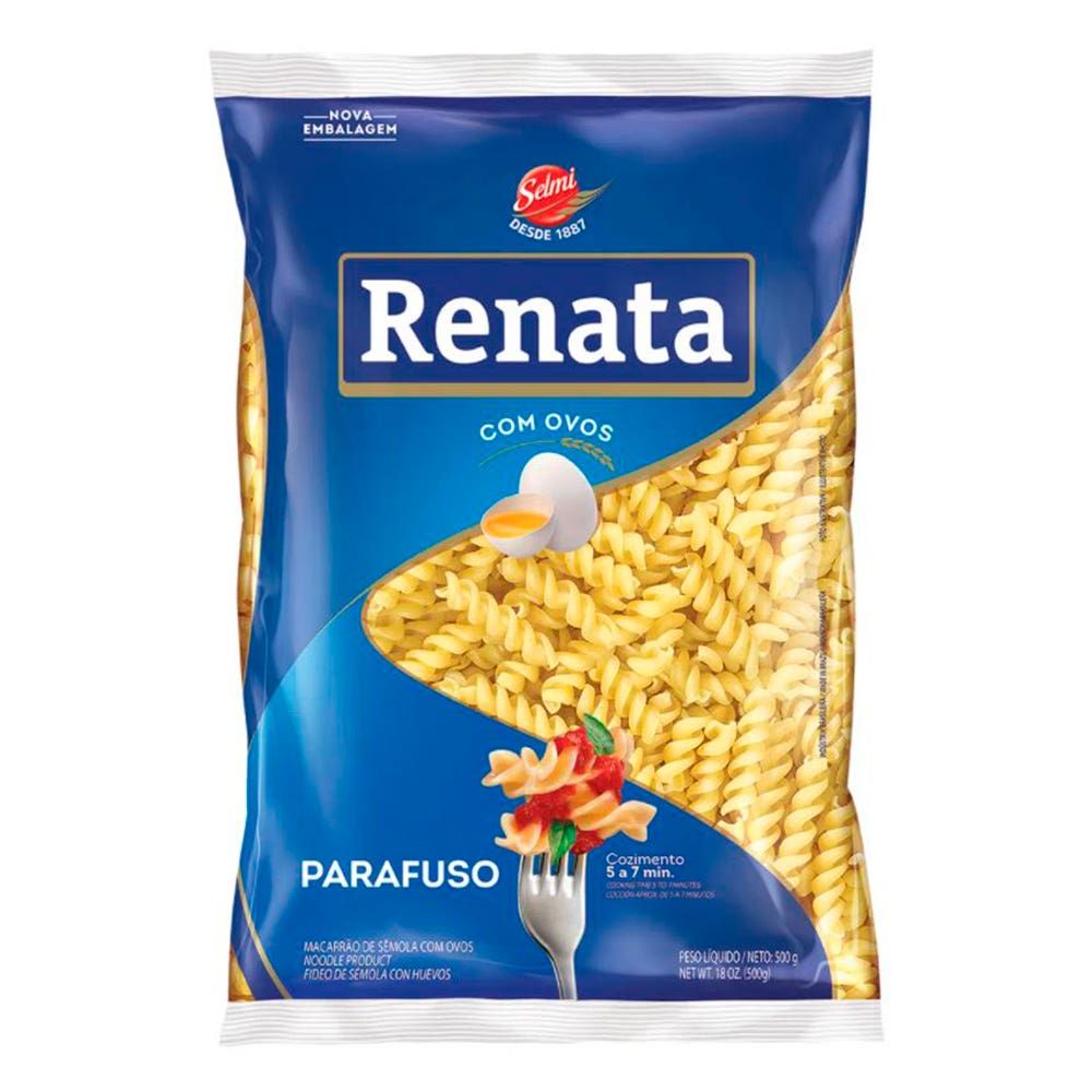 Macarrão Parafuso com Ovo Renata 500g