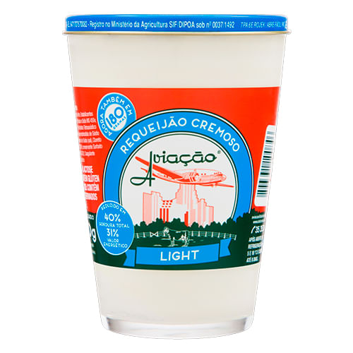 Requeijão Cremoso Light Aviação 180g