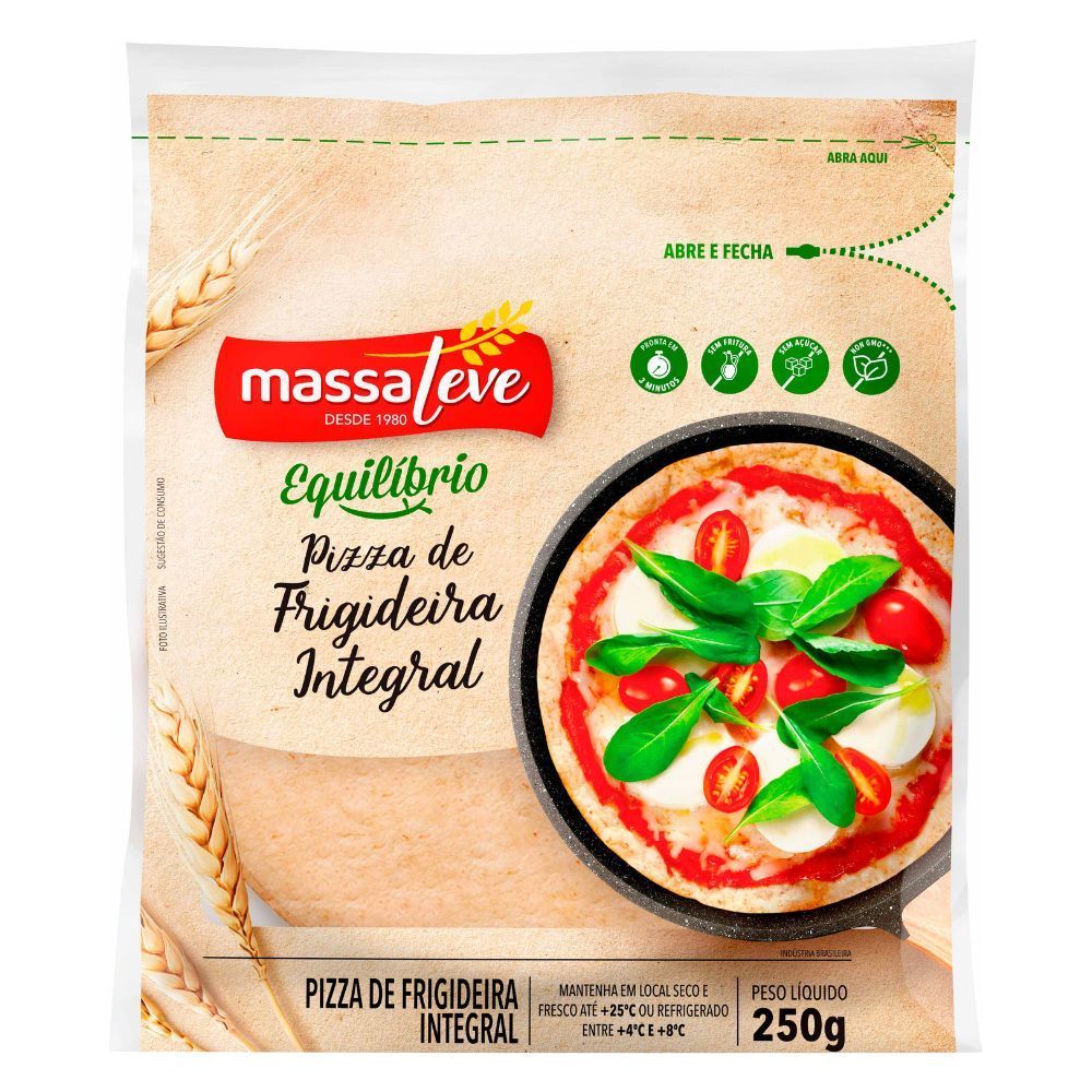 Massa Pizza de Frigideira Integral Massa Leve 250g
