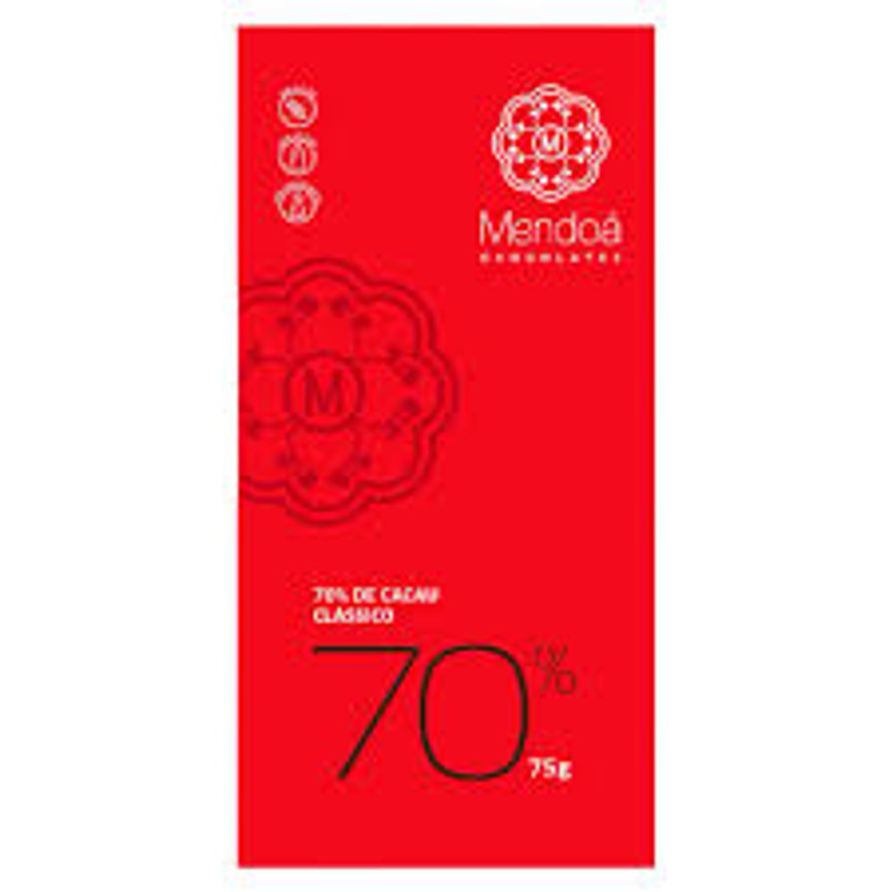 Chocolate 70% Cacau Mendoá 75g