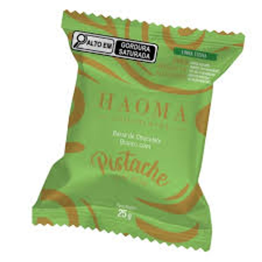 Chocolate Branco Pistache e Flor de Sal Haoma 25g