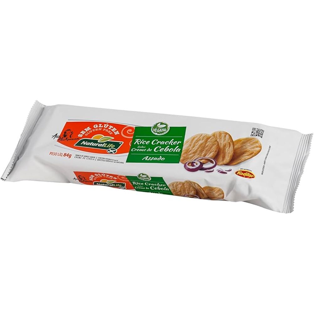 Biscoito Rice Cracker Cebola Sem Glúten Natural Life 84g
