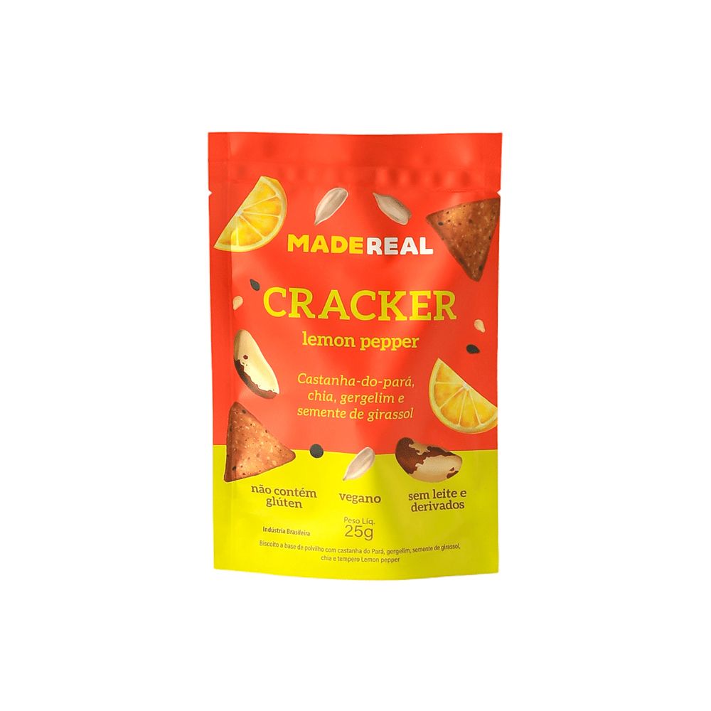 Biscoito Cracker Lemon Pepper Madereal 25g