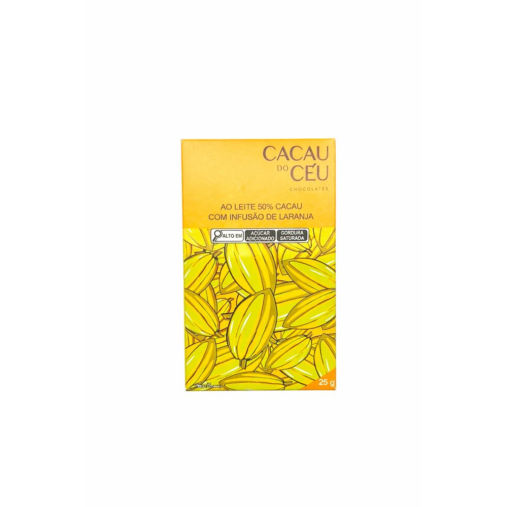 Chocolate ao Leite 50% Cacau com Infusão de Laranja Cacau do Céu 25g