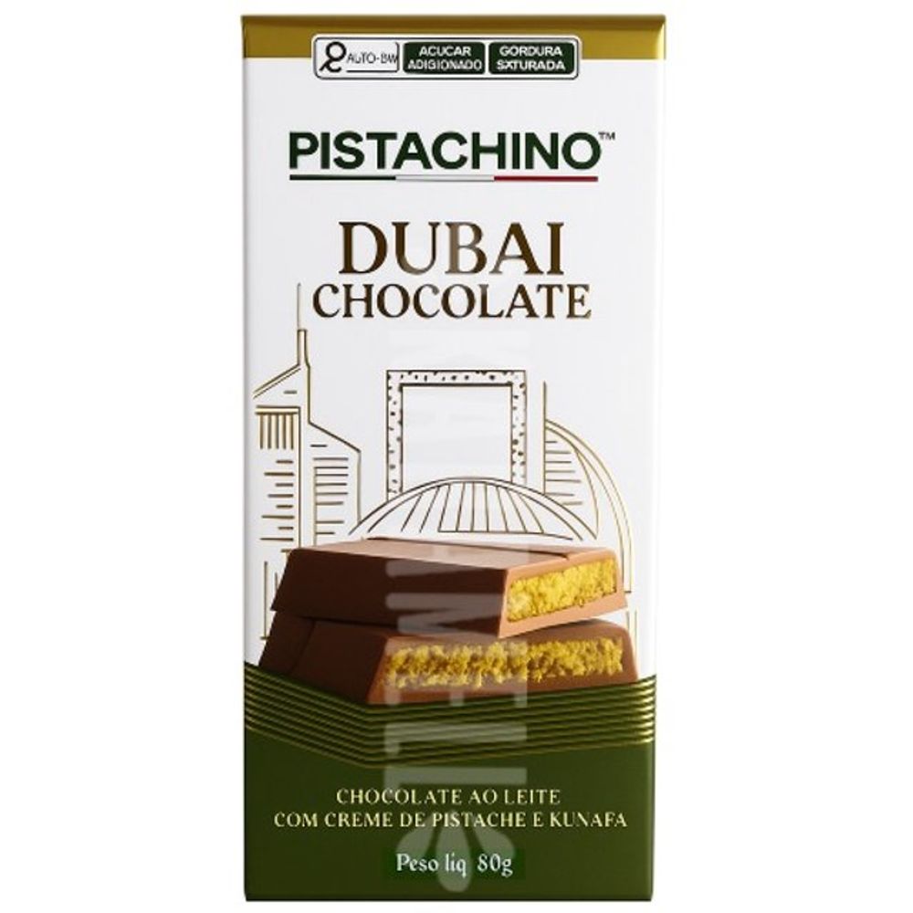 Chocolate ao Leite Dubai Creme Pistache & Kunafa Pistachino 80g