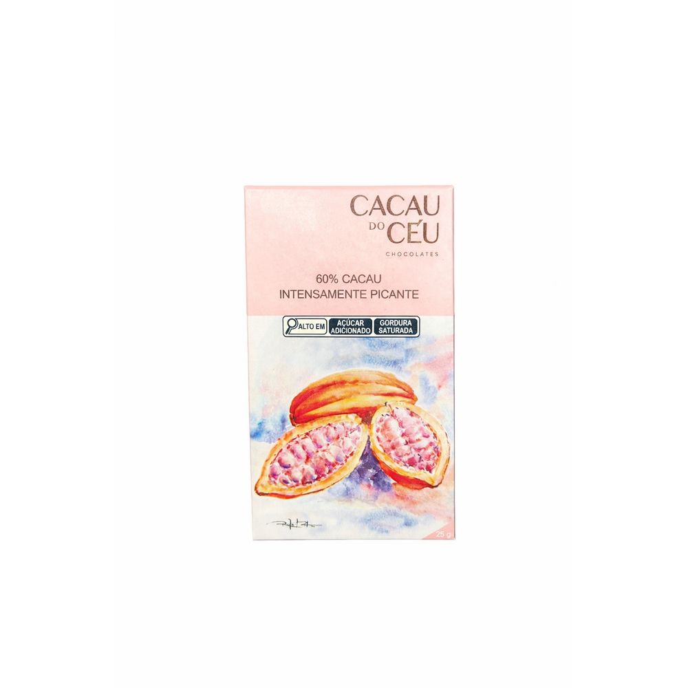 Chocolate ao Leite 60% Cacau Intensamente Picante Cacau do Céu 25g