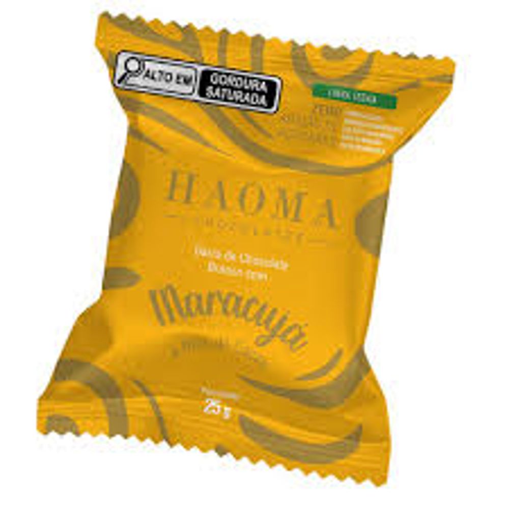 Chocolate Branco Maracujá e Nibs de Cacau Haoma 25g