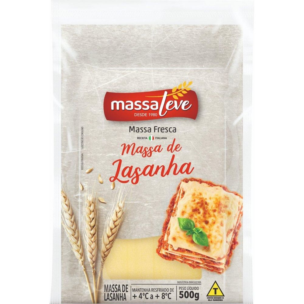 Massa para Lasanha Massa Leve 500g