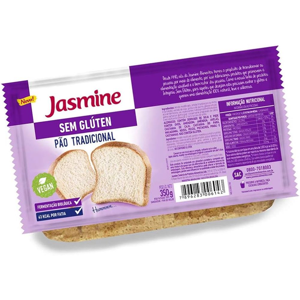 Pão Fatiado Tadicional sem Glúten Jasmine 350g
