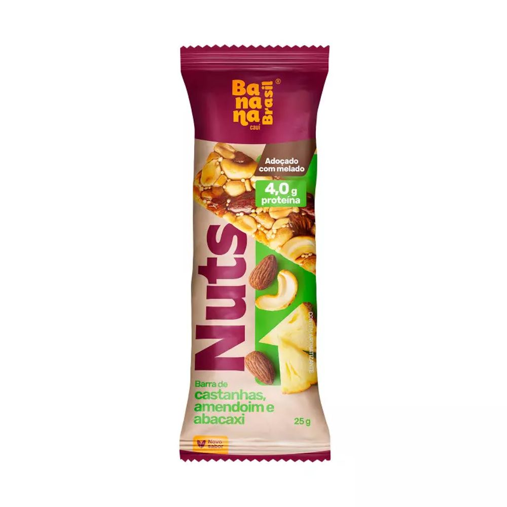 Barra de Cereal Nuts Castanhas e Abacaxi Banana Brasil 25g