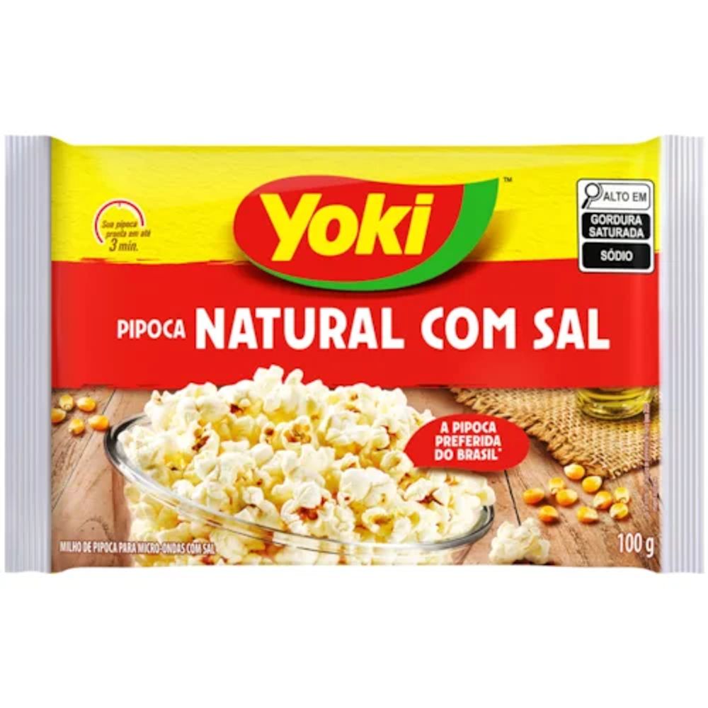 Milho de Pipoca para Micro Ondas Natural com Sal Yoki 100g