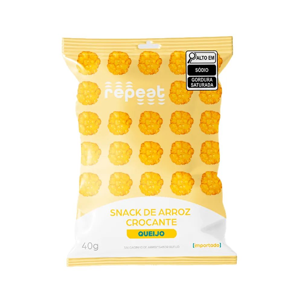 Snack de Arroz Crocante Sabor Queijo Repeat 40g