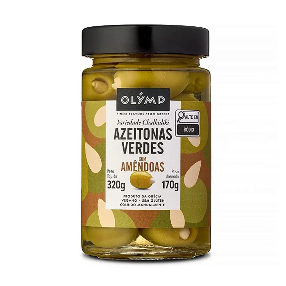 Azeitonas Verdes com Amêndoas Olymp 170g
