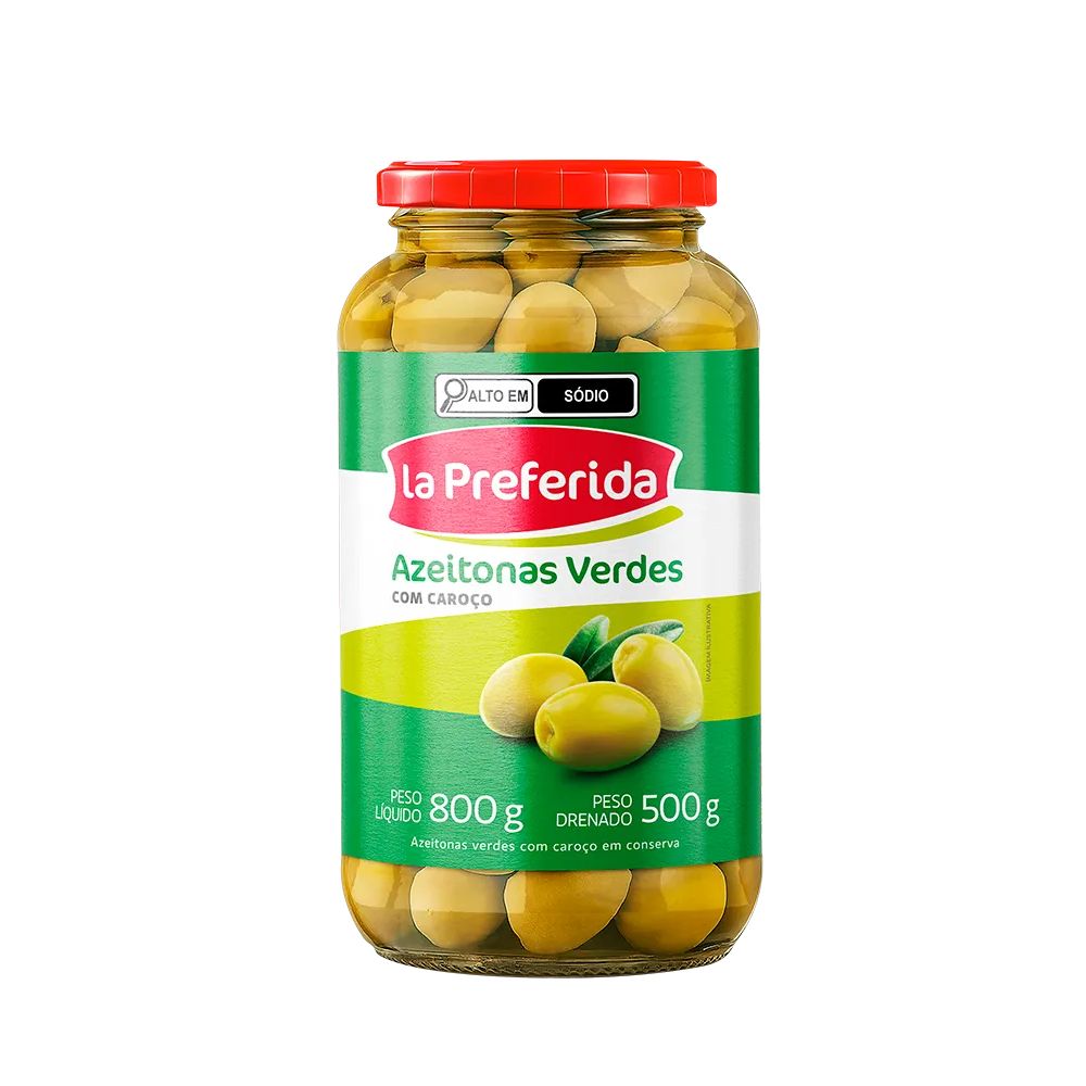 Azeitona Verde com Caroço La Preferida 500g
