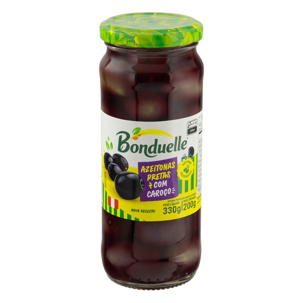 Azeitona Preta em Conserva Azapa com Caroço Bonduelle 330g