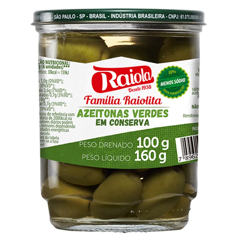 Azeitona Verde Copo Raiola 100g