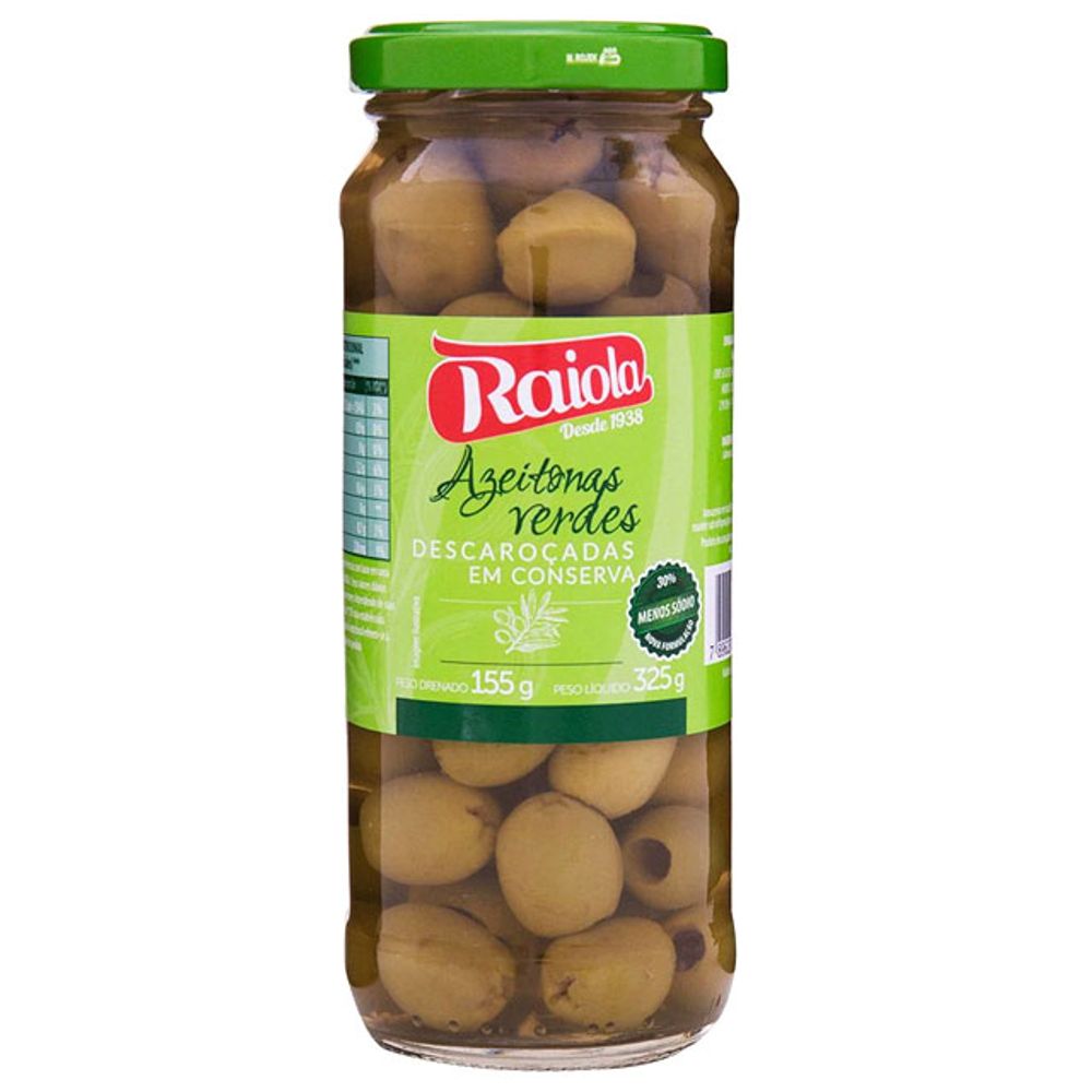 Azeitona Verde sem Caroço Raiola 155g