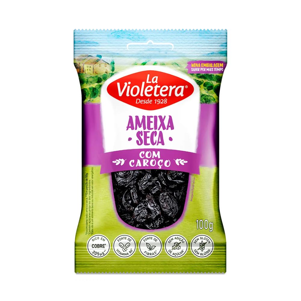 Ameixa Seca Preta com Caroço La Violetera 100g