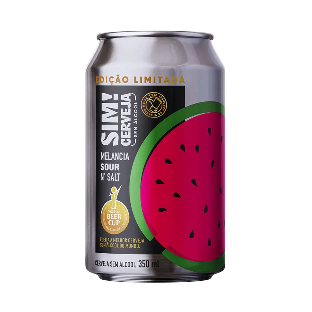 Cerveja Sem Álcool Melancia Sour'n Salt Sim! 350ml