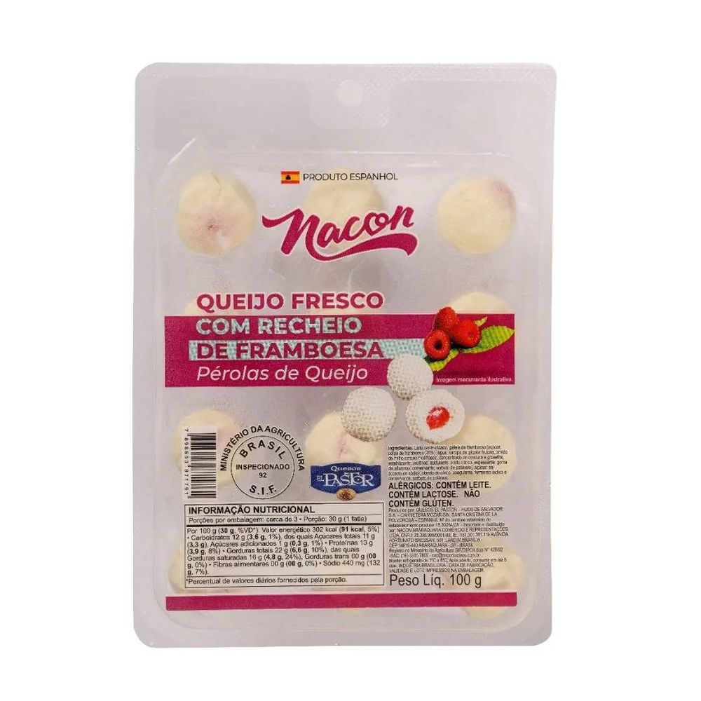 Queijo Fresco Recheio Framboesa Nacon 100g