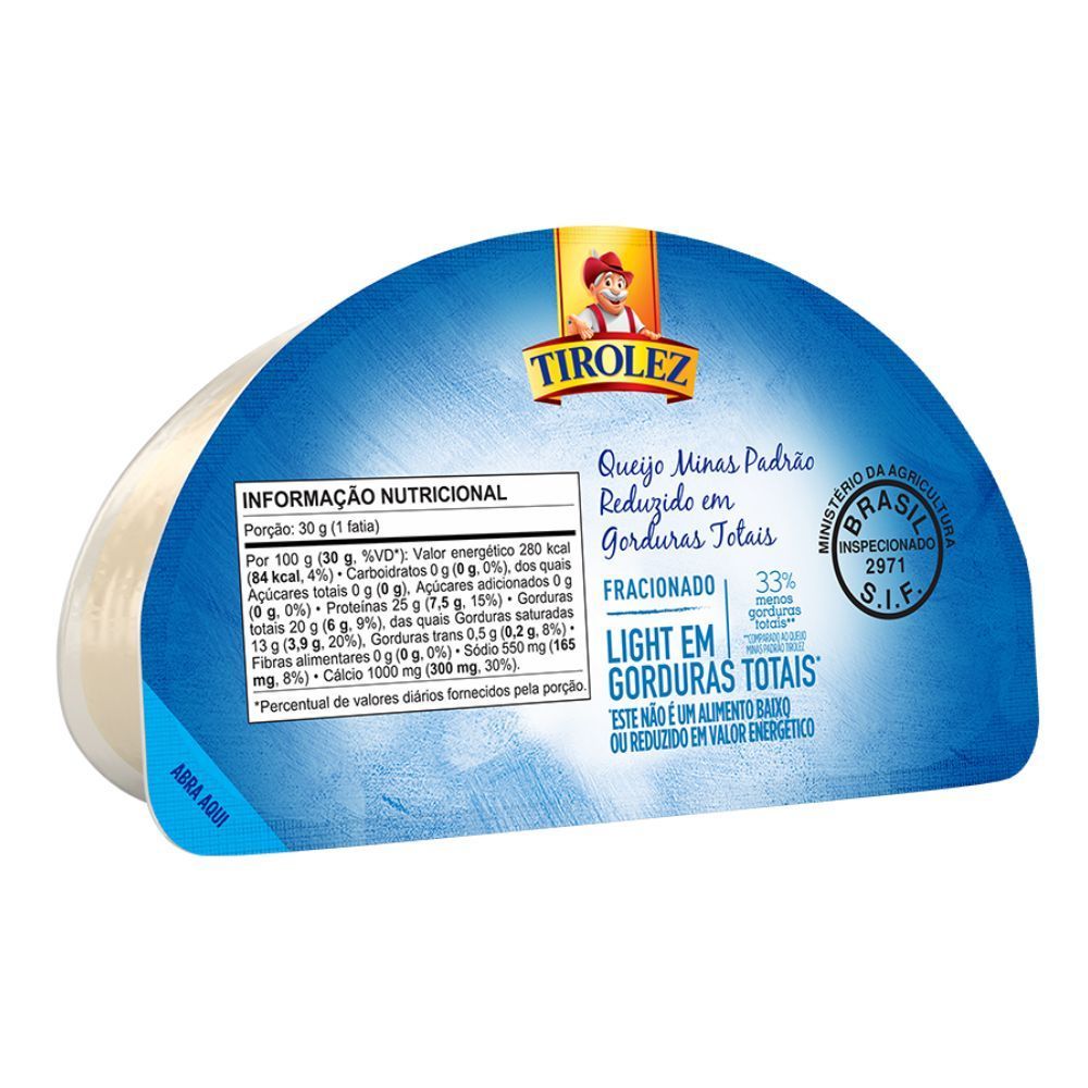 Queijo Minas Padrão Light Tirolez kg