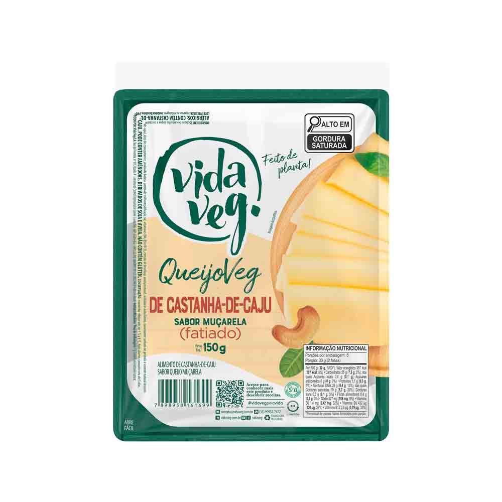 Queijo Tipo Mussarela Castanha de Caju Fatiado Vida Veg 150g