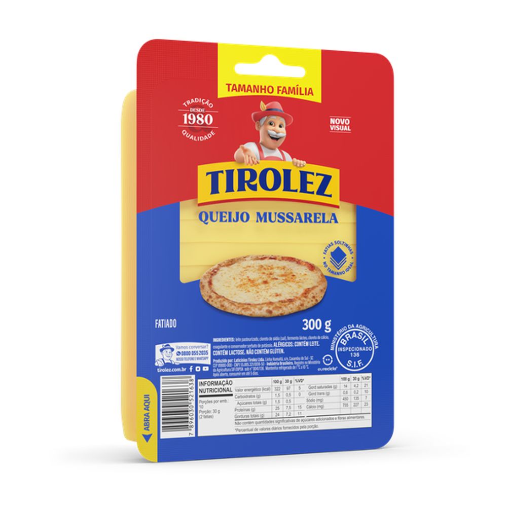 Queijo Mussarela Fatiado Tirolez 300g