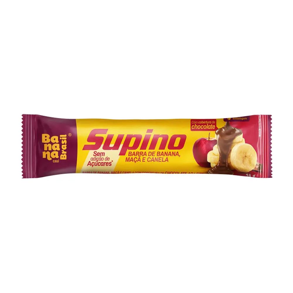 Barra de Banana, Maçã e Canela Sem Açucar Supino 24g