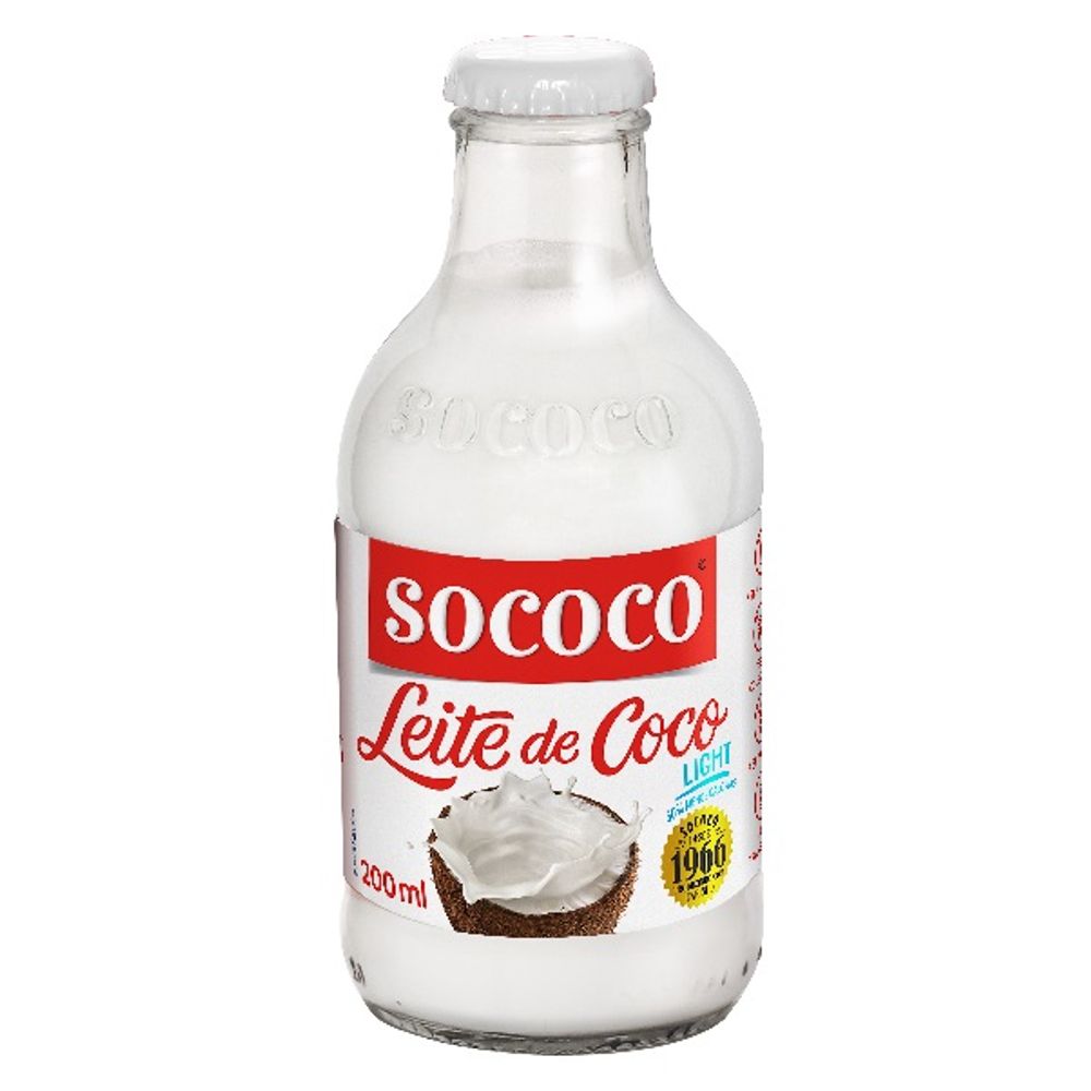 Leite de Coco Light  Vidro Sococo 200ml