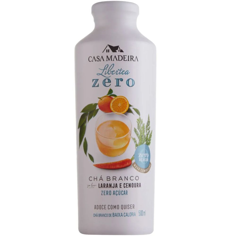 Chá Branco Zero Açúcar Laranja e Cenoura Casa Madeira 500ml