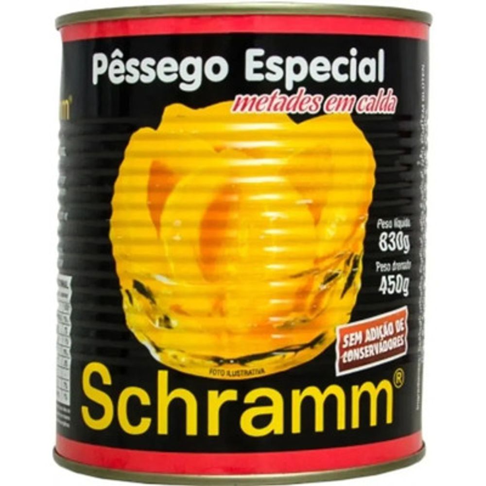 Pêssegos em Calda Metades Sem Açúcar  Schramm 450g
