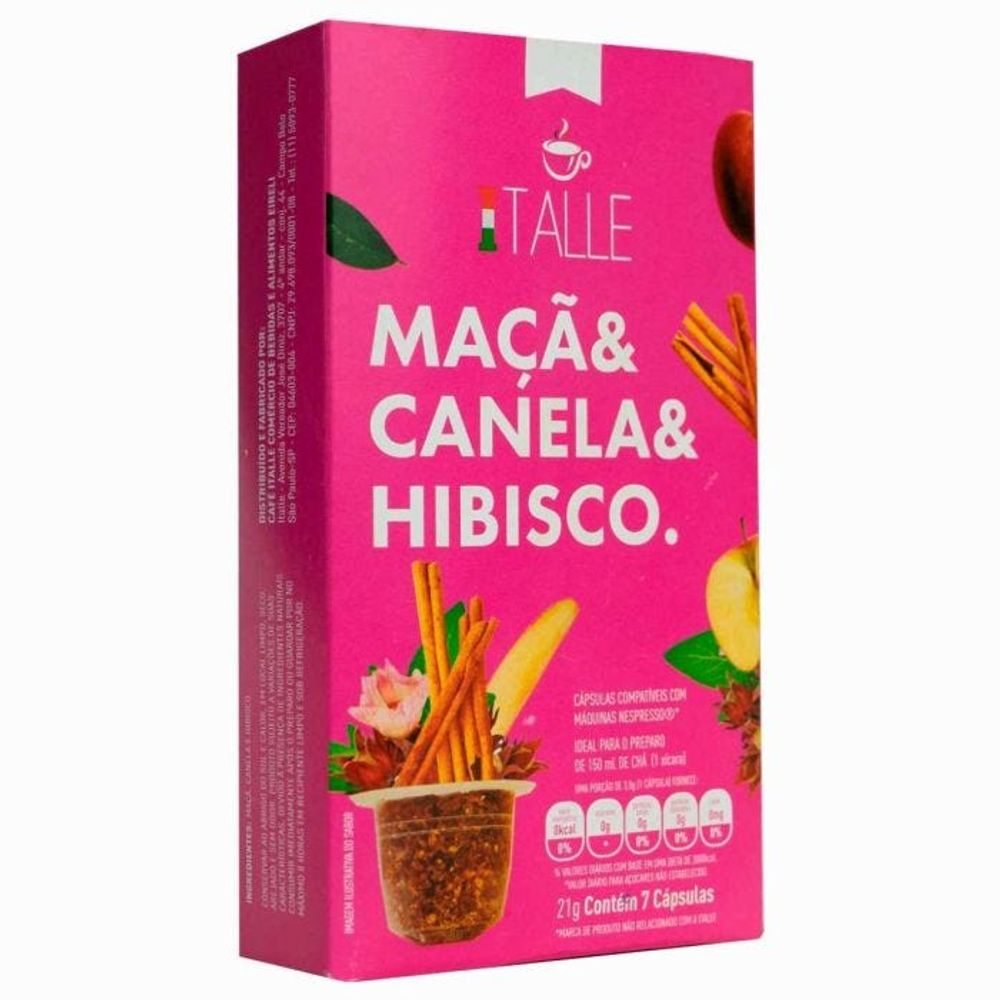 Chá Maçã, Canela e Hibisco Italle 7 Cápsula 27g