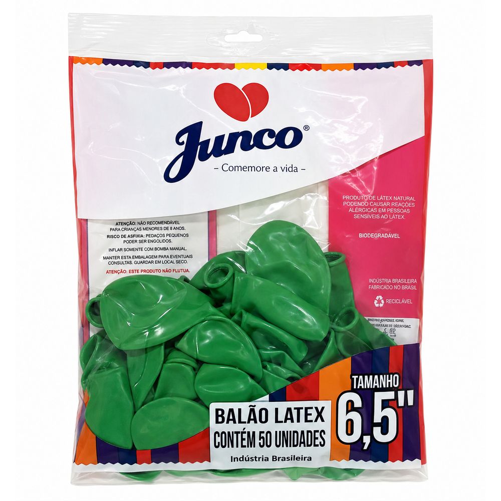 Balão Verde tamanho 65 Junco 50 unidades
