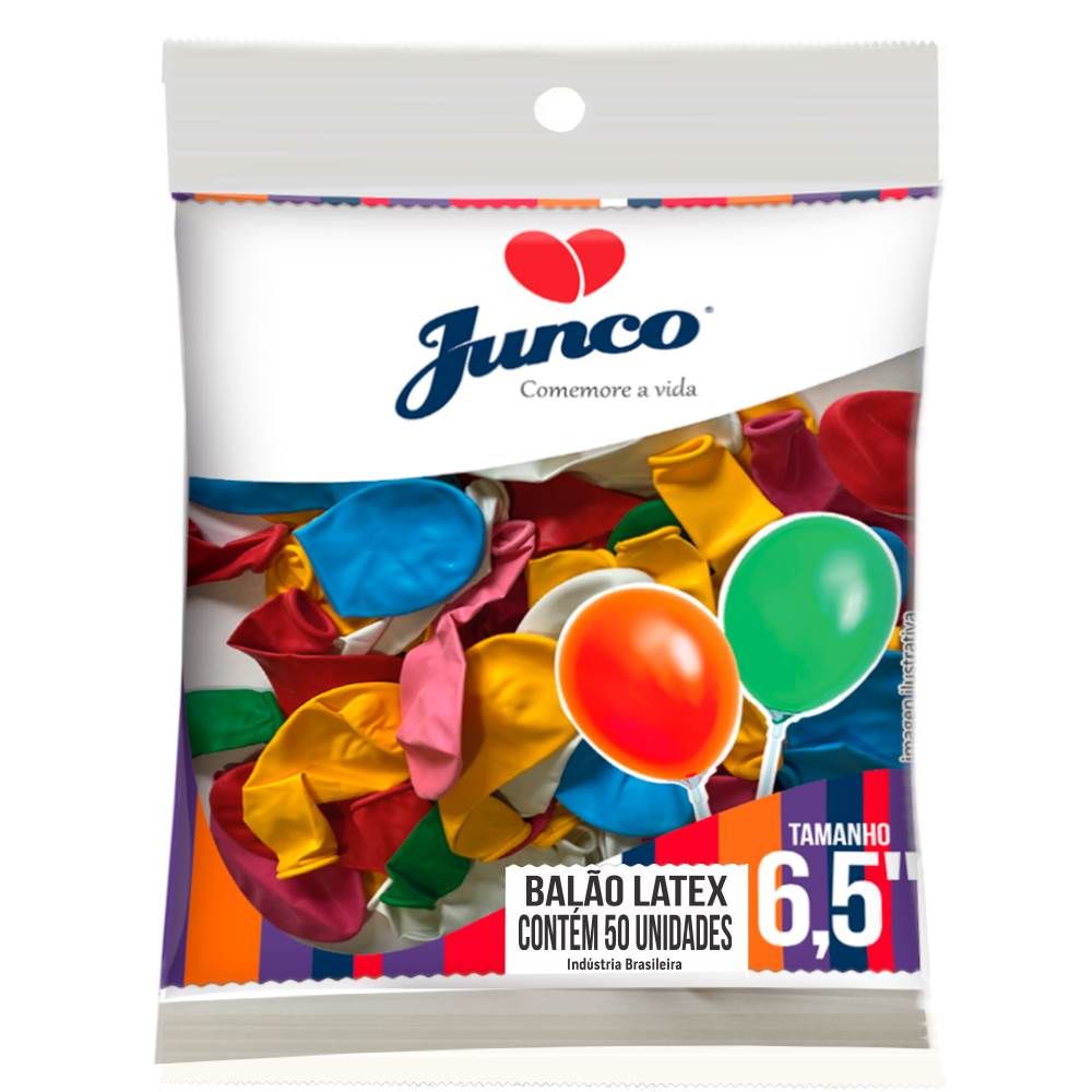 Balão Liso Sortidos N°70 Junco 50 unidades