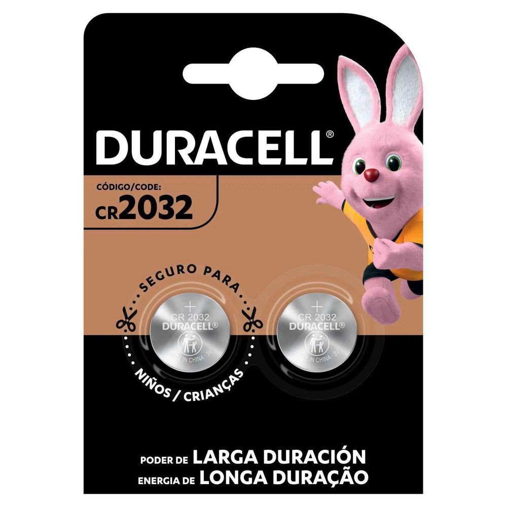 Pilha Moeda de Lítio CR2032 Duracell  2 unidades