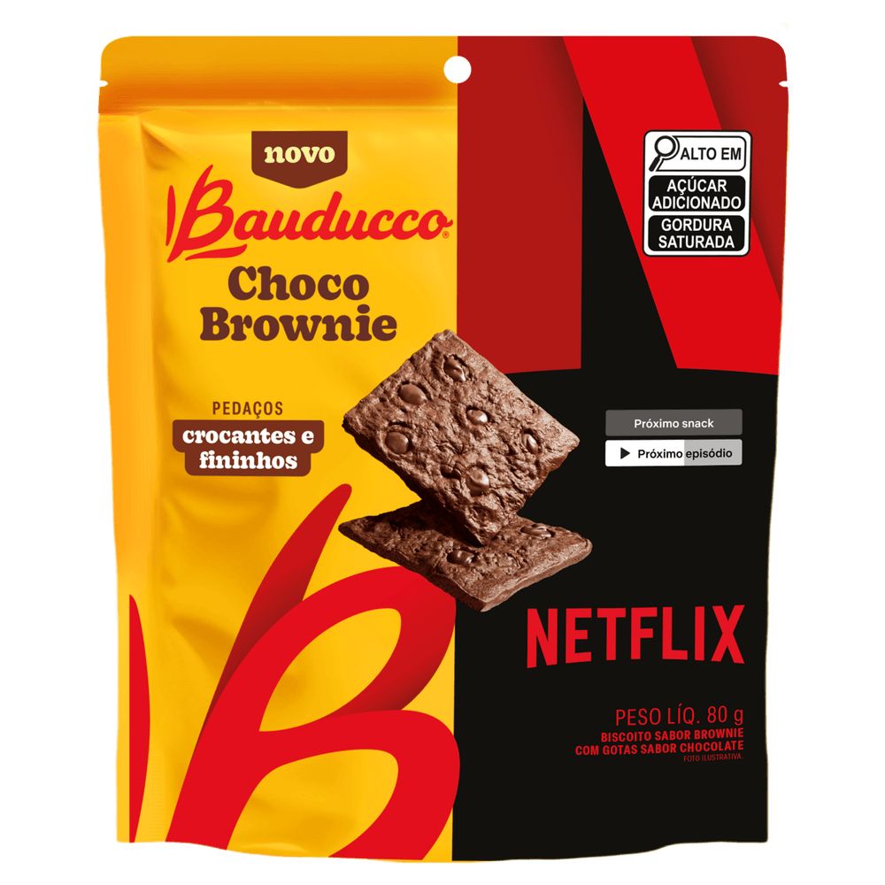 Biscoito Choco Brownie Netflix Bauducco 80g